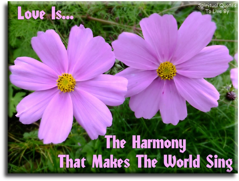 Love is the harmony that makes the world sing - Spiritual Quotes To Live By