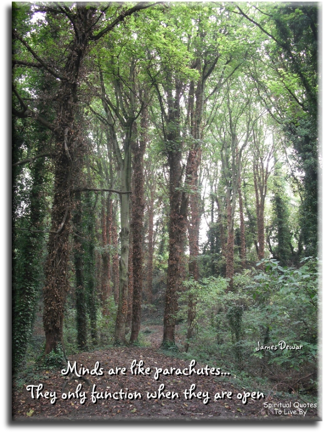 James Dewar quote - Minds are like parachutes.. They only function when they are open. - Spiritual Quotes To Live By