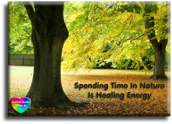 Spending time in nature is healing energy. - Spiritual Quotes To Live By