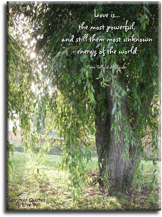 Pierre Teilhard de Chardin quote - Love is the most powerful and still the most unknown energy of the world - Spiritual Quotes To Live By