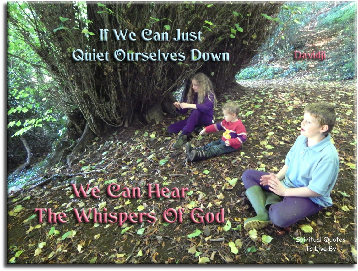 Davidji quote - If we can just quiet ourselves down, we can hear the whispers of God - Spiritual Quotes To Live By