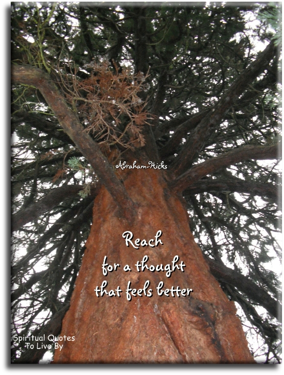 Abraham Hicks quote - Reach for a thought that feels better. - Spiritual Quotes To Live By