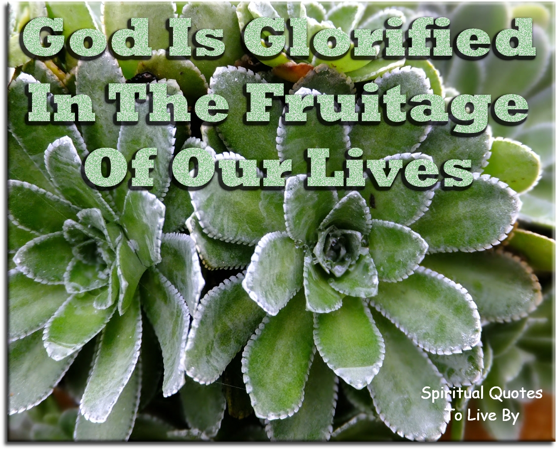 God is glorified in the fruitage of our lives - Spiritual Quotes To Live By