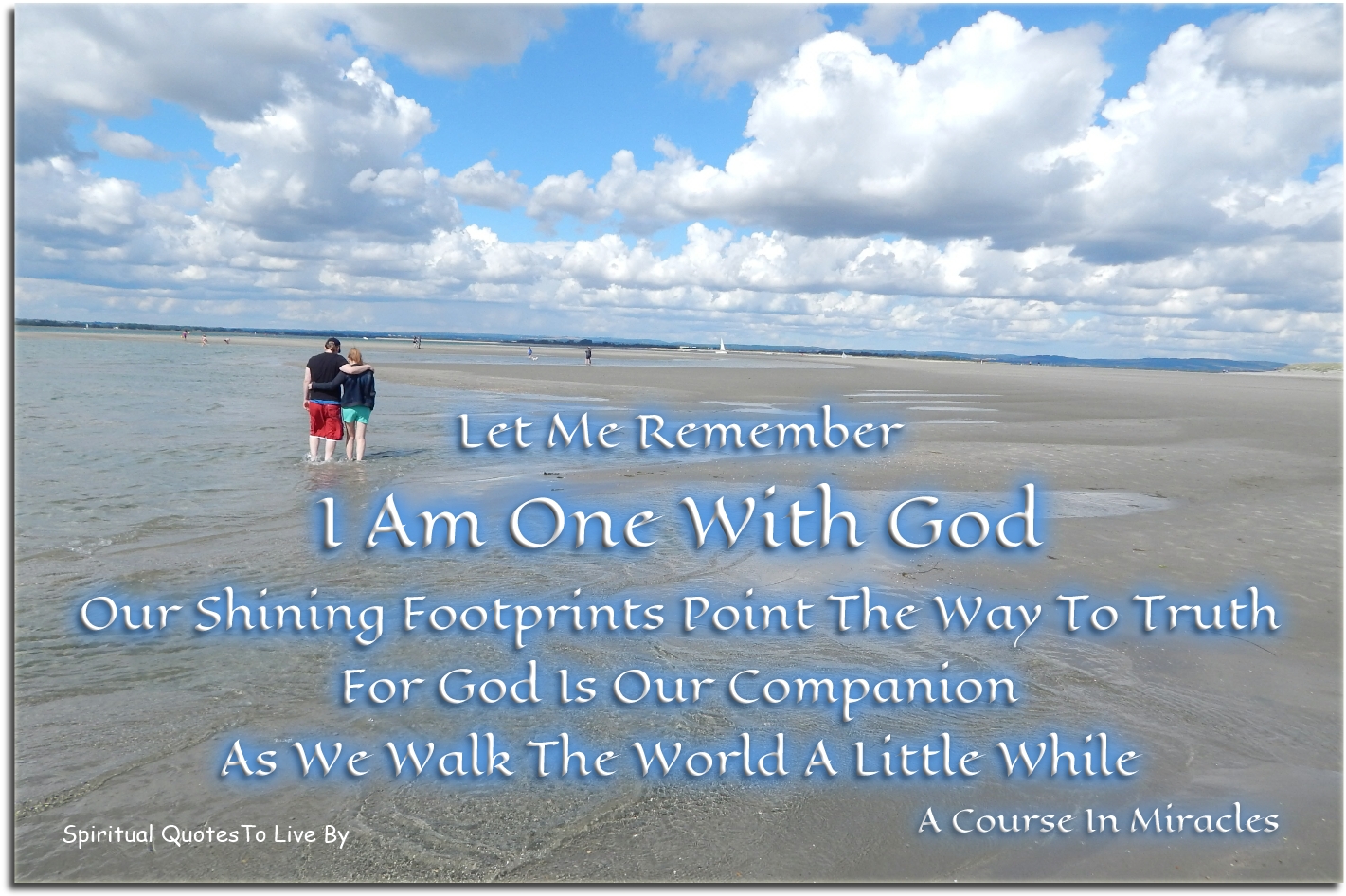 A Course In Miracles quote: Let me rememver I am one with God - Spiritual Quotes To Live By