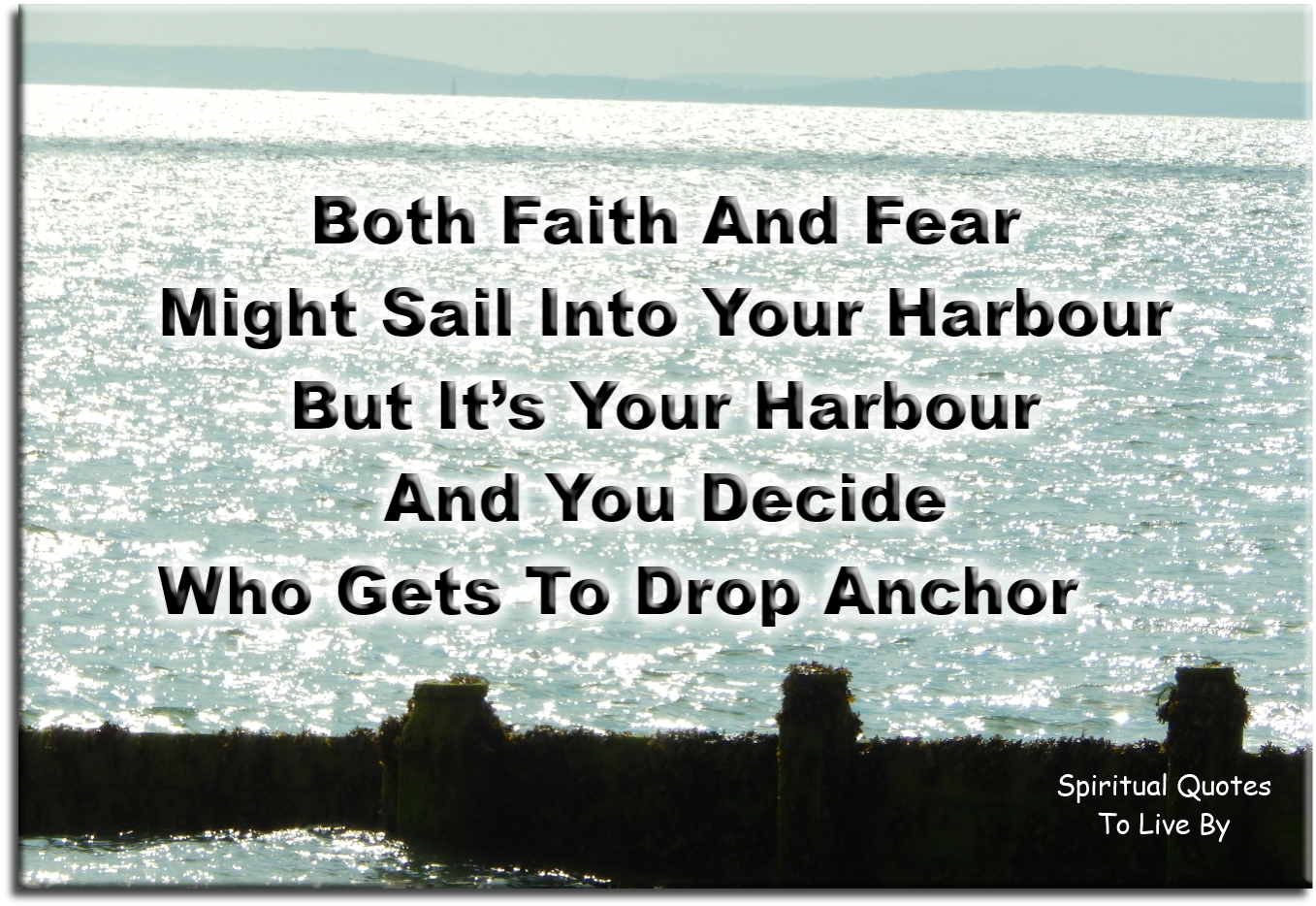 Both faith and fear might sail into your harbour, but it's your harbour and you decide who gets to drop anchor - Spiritual Quotes To Live By