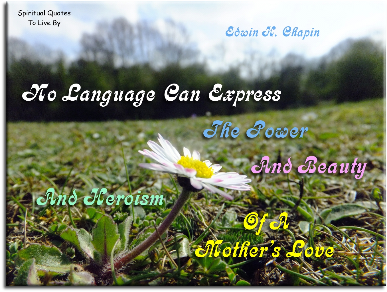 Edwin Chapin quote - No language can express the power and beauty and heroism of a mother’s love. - Spiritual Quotes To Live By