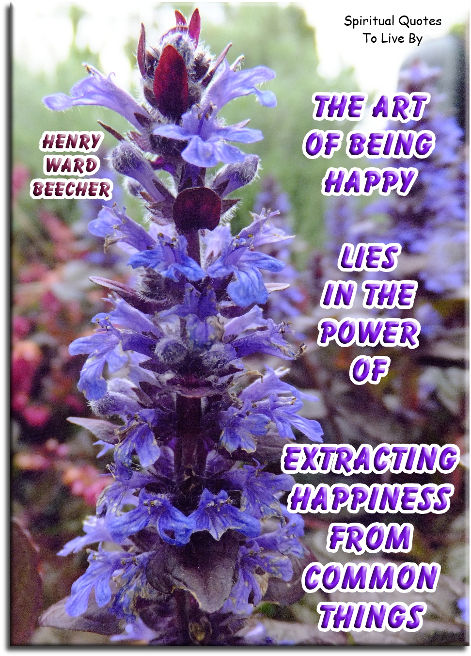 Henry Ward Beecher quote - The art of being happy lies in the power of extracting happiness from common things. - Spiritual Quotes To Live By