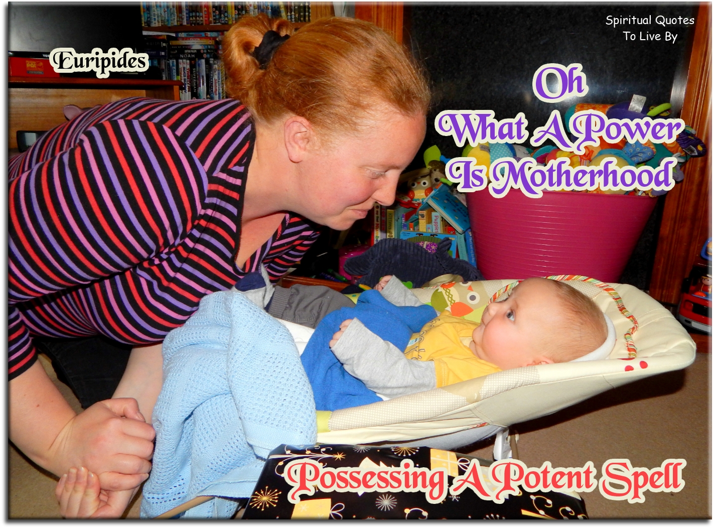 Euripides quote - Oh, what a power is motherhood, possessing a potent spell. - Spiritual Quotes To Live By