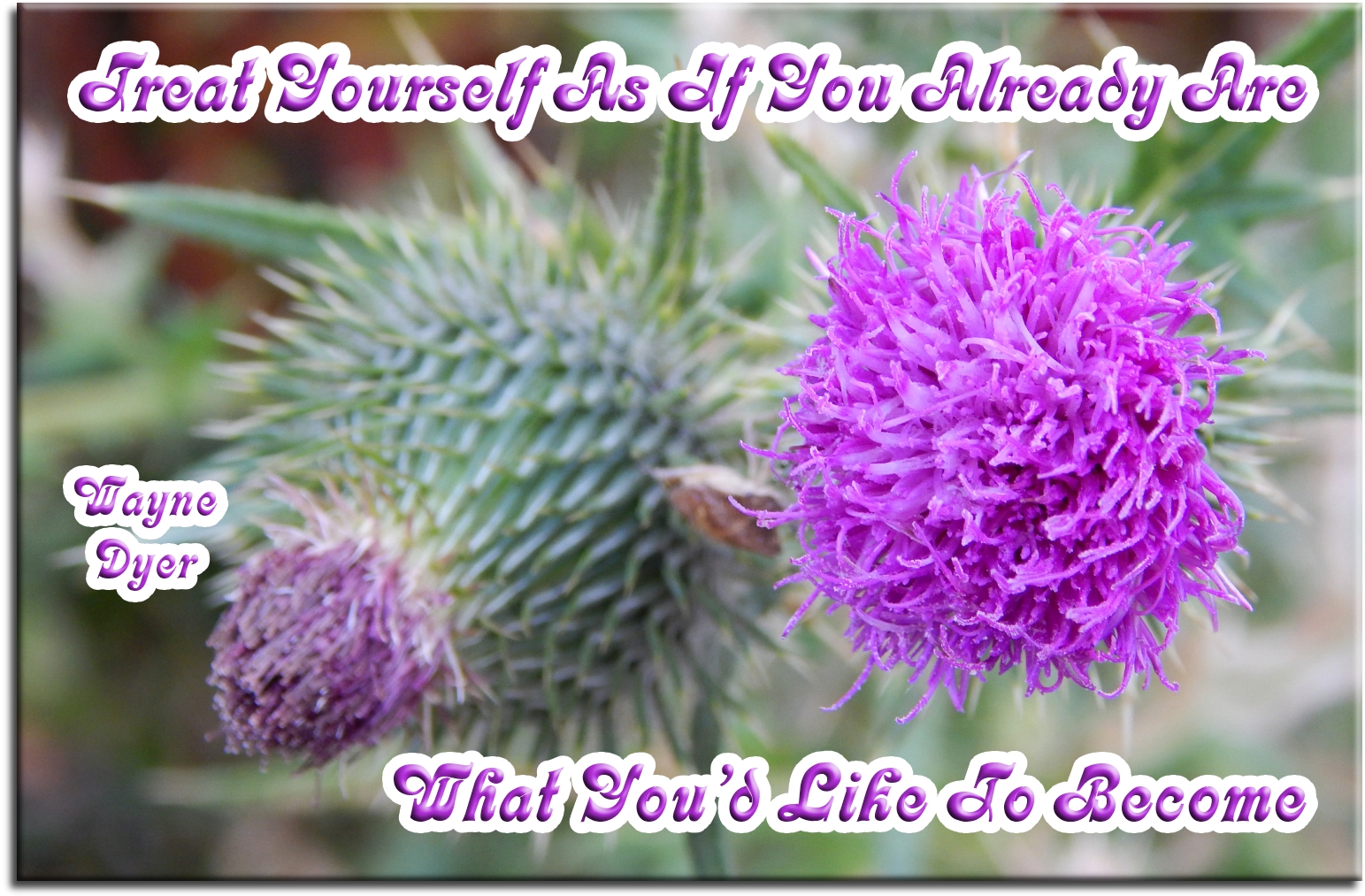 Wayne Dyer quote - Treat yourself as if you already are what you’d like to become. - Spiritual Quotes To Live By