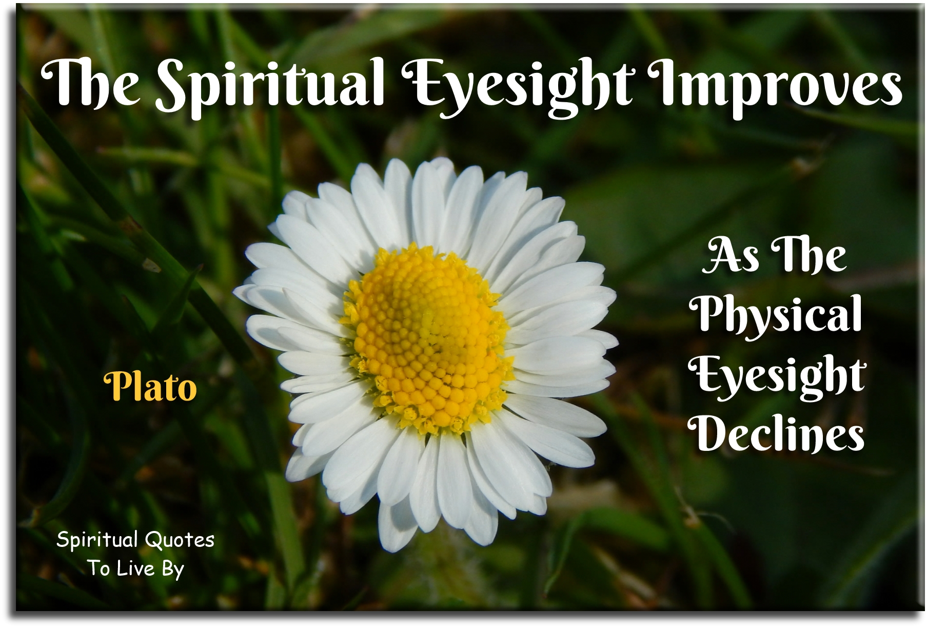 Plato quote - The spiritual eyesight improves as the physical eyesight declines. - Spiritual Quotes To Live By