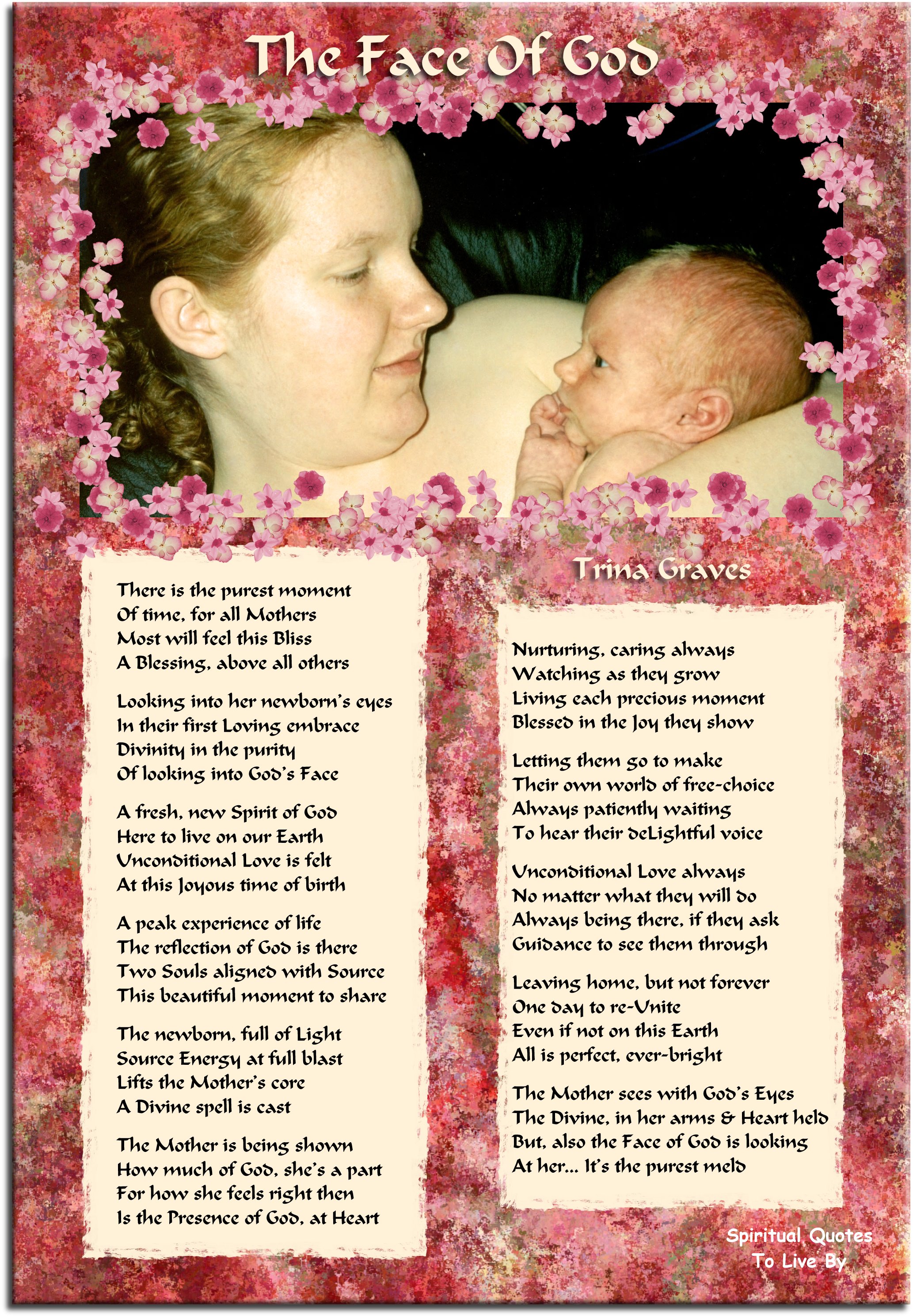 The Face Of God - inspirational poem by Trina Graves of Spiritual Quotes To Live By