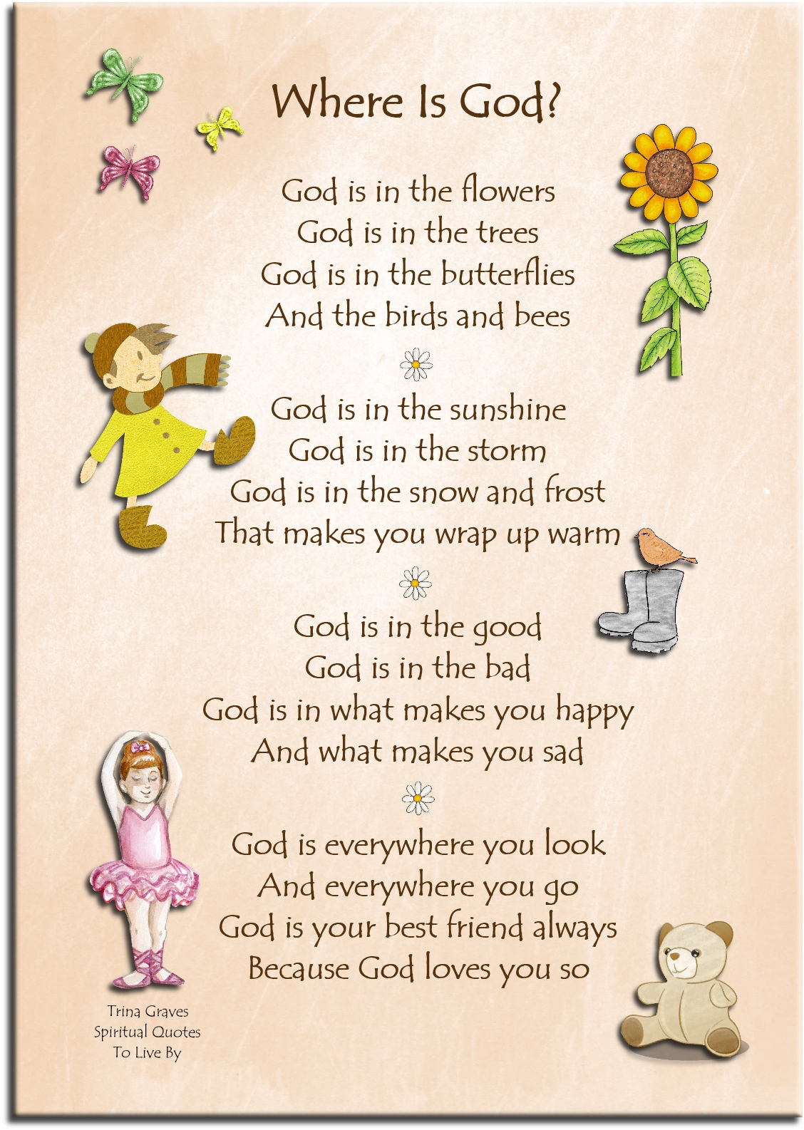 Where Is God? spiritual nursery rhyme by Trina Graves - Spiritual Quotes To Live By