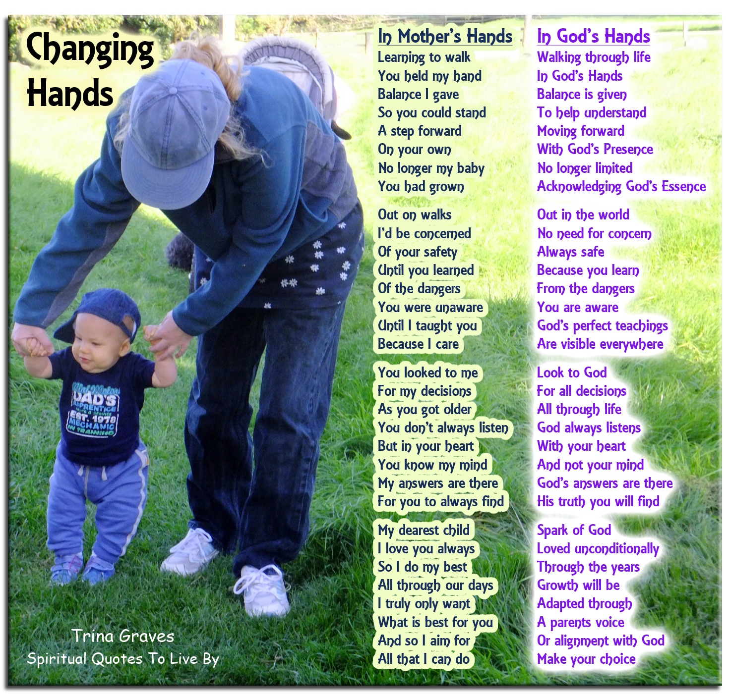 Changing Hands - spiritual poem for children by Trina Graves, Spiritual Quotes To Live By