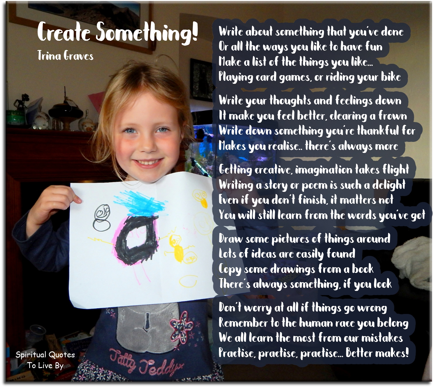 Create Something - inspirational poem for children by Trina Graves - Spiritual Quotes To Live By