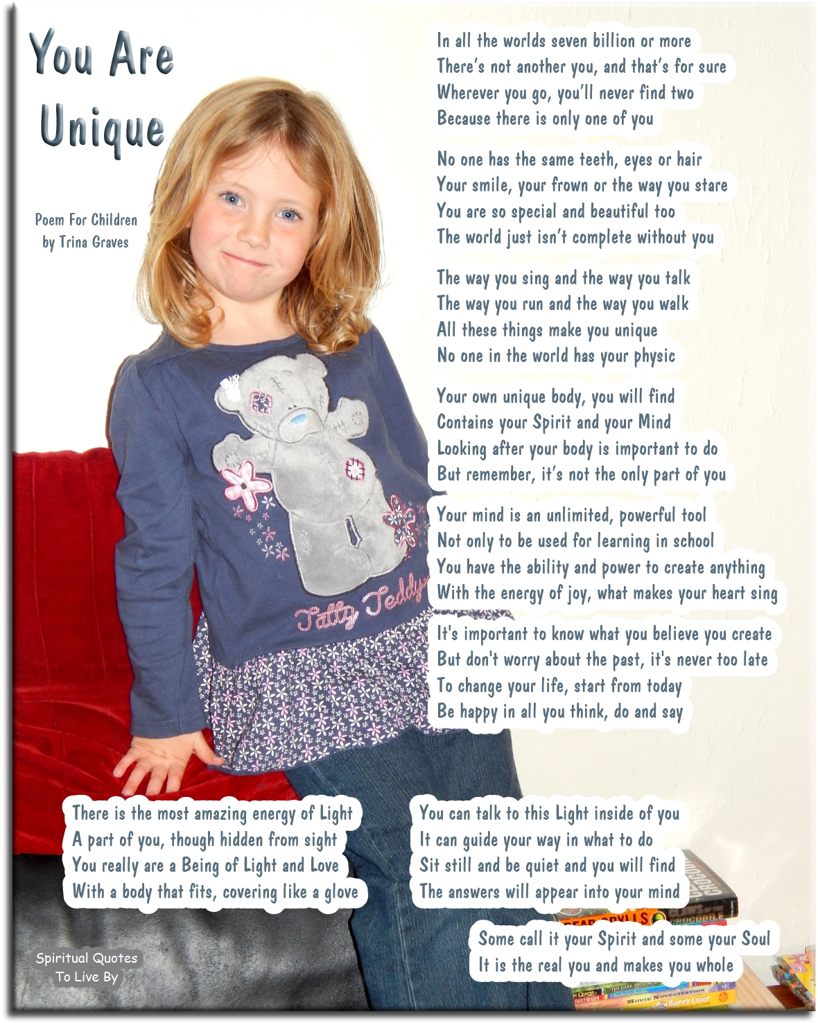 You Are Unique - Spiritual poem for children by Trina Graves - Spiritual Quotes To Live By