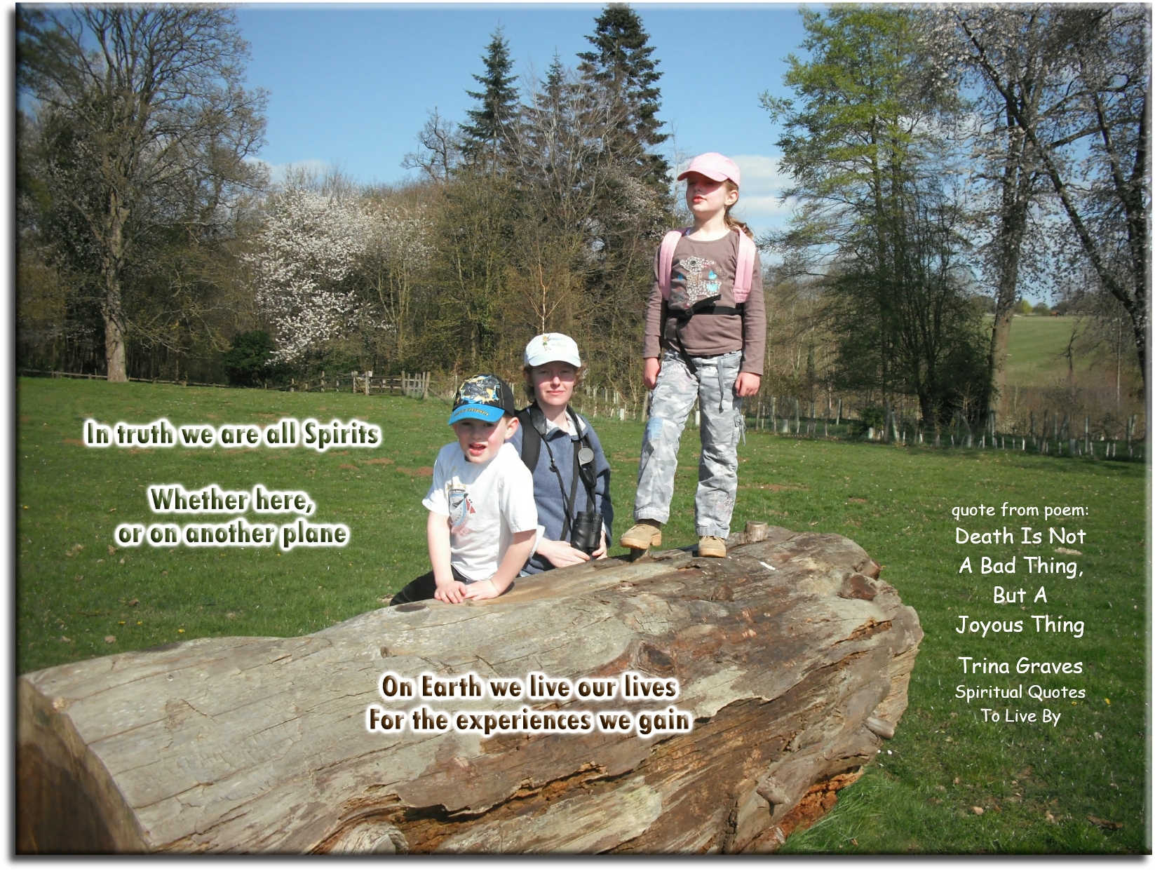 Trina Graves quote - In truth we are all Spirits, whether here, or on another plane, on Earth we live our lives for the experiences we gain - Spiritual Quotes To Live By