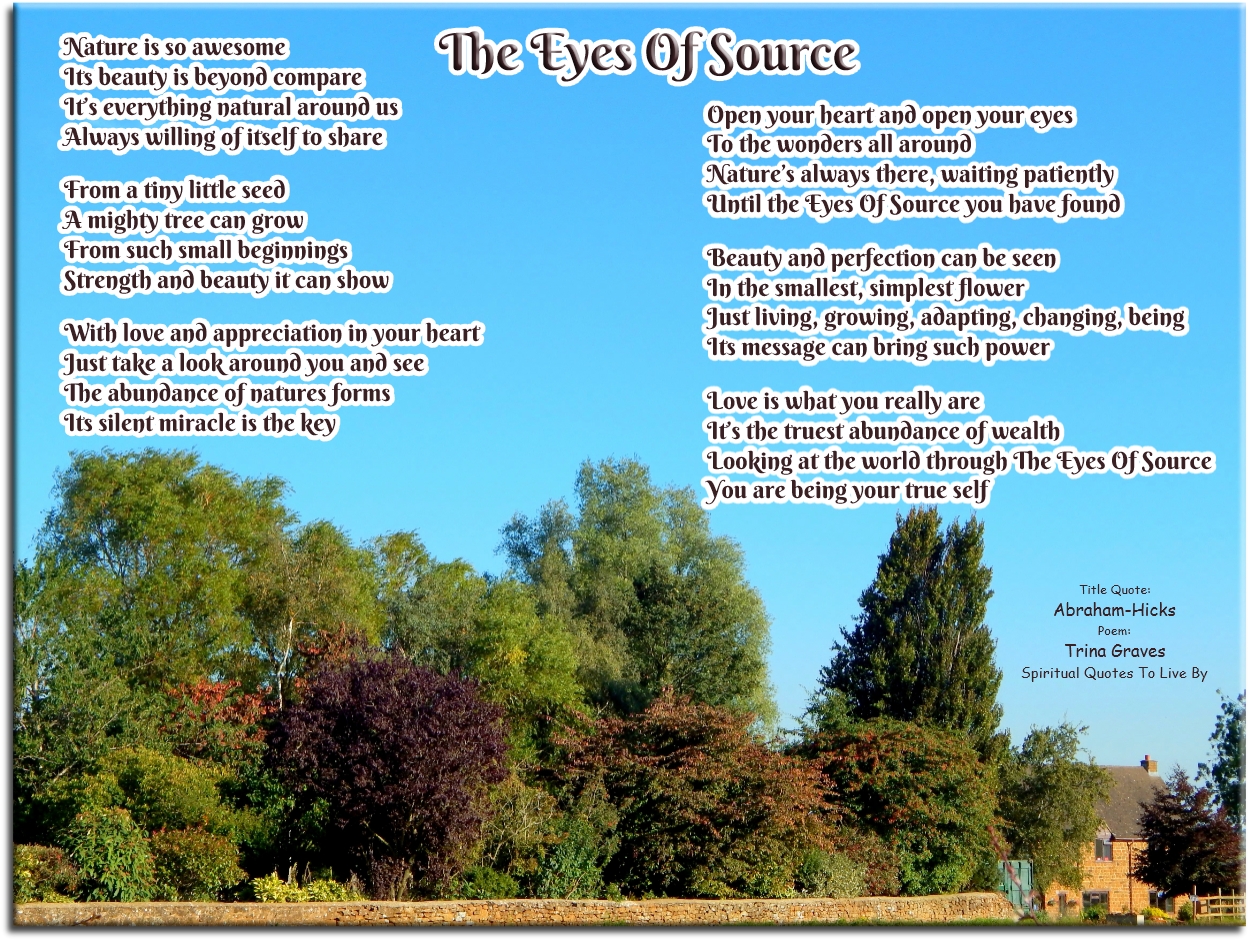 The Eyes Of Source - Abraham Hicks quote poem by Trina Graves - Spiritual Quotes To Live By