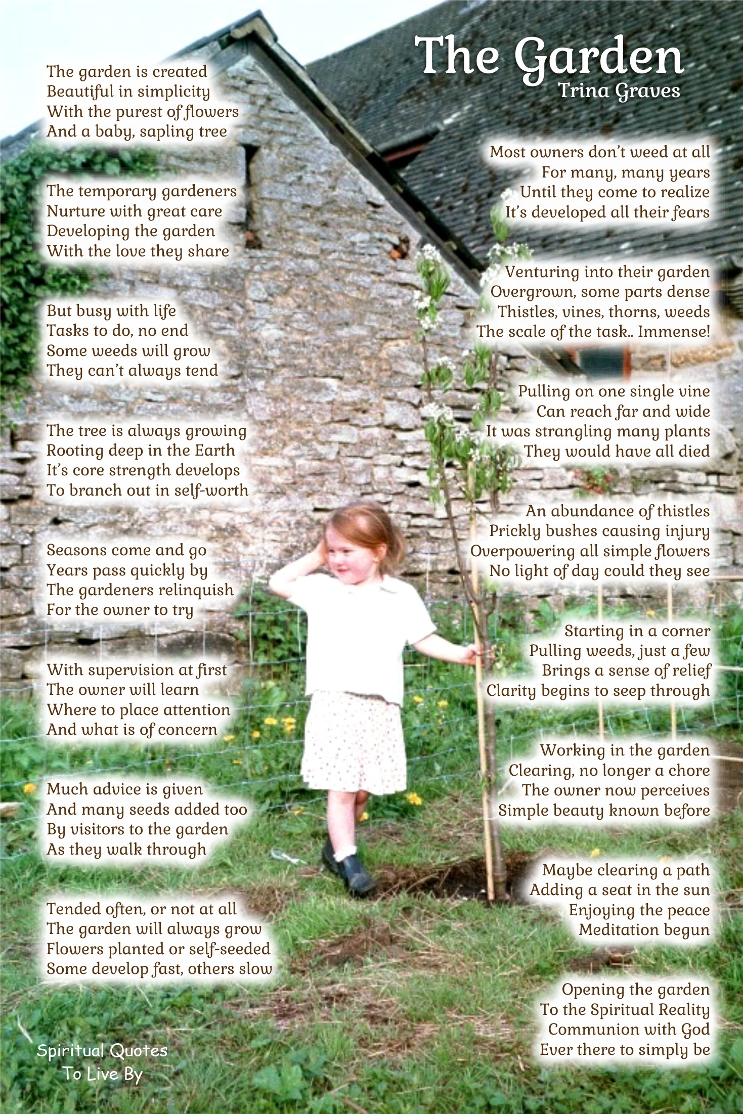 The Garden - Inspirational poem by Trina Graves - Spiritual Quotes To Live By