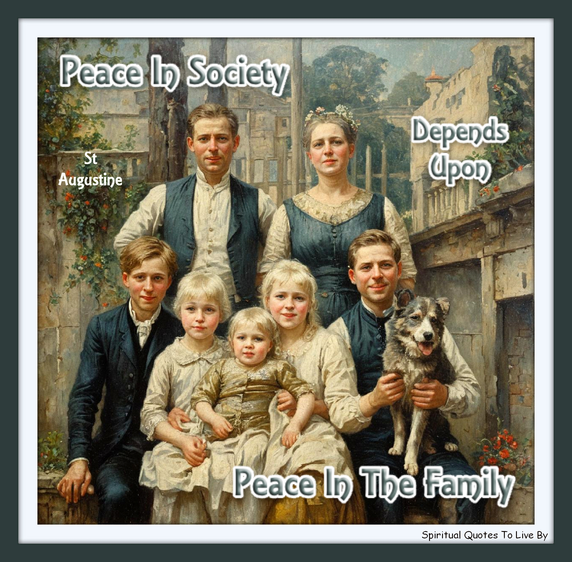 St Augustine quote - Peace in society depends upon peace in the family. - Spiritual Quotes To Live By