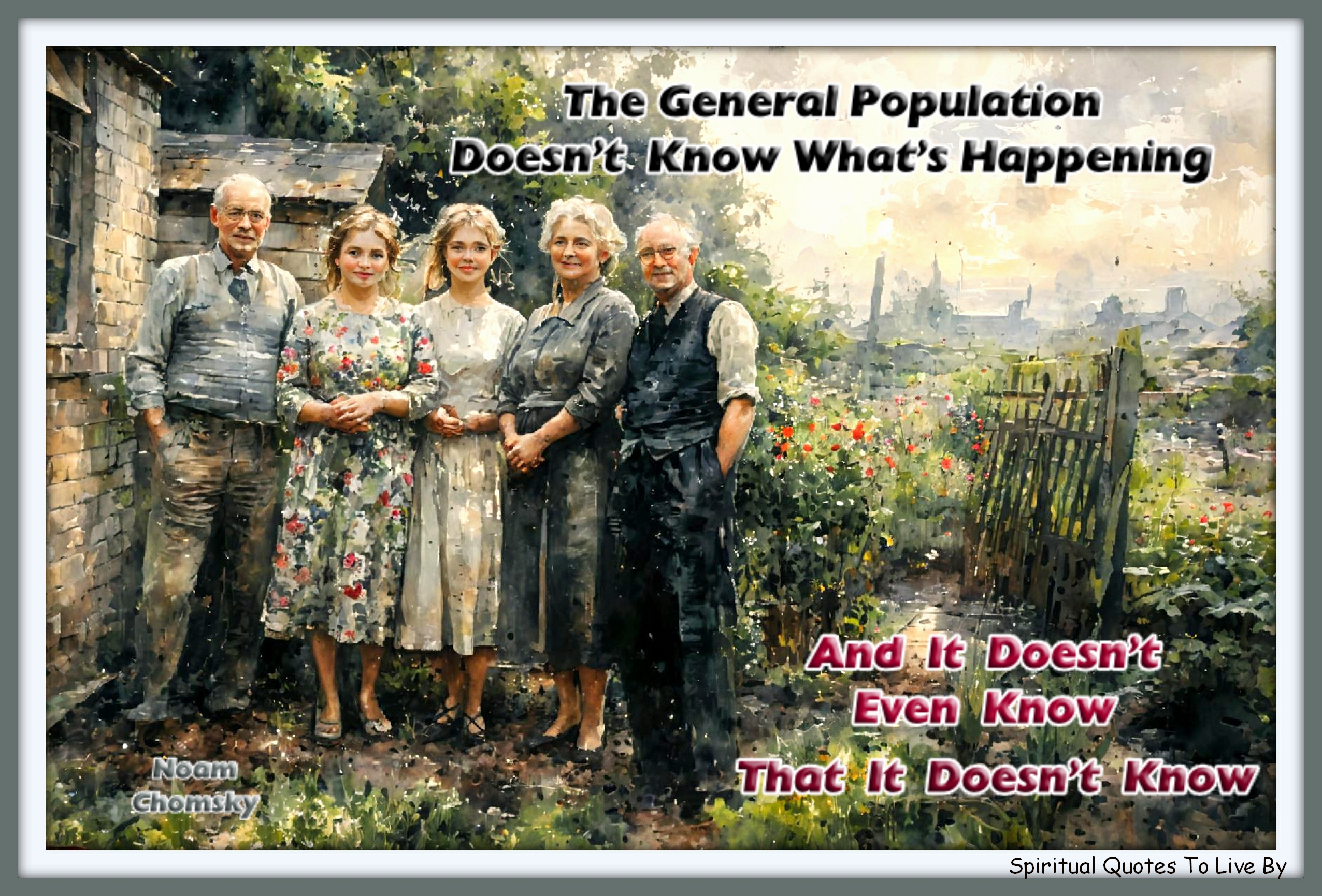 Noam Chomsky quote - The general population doesn’t know what’s happening, and it doesn’t know that it doesn’t know. - Spiritual Quotes To Live By