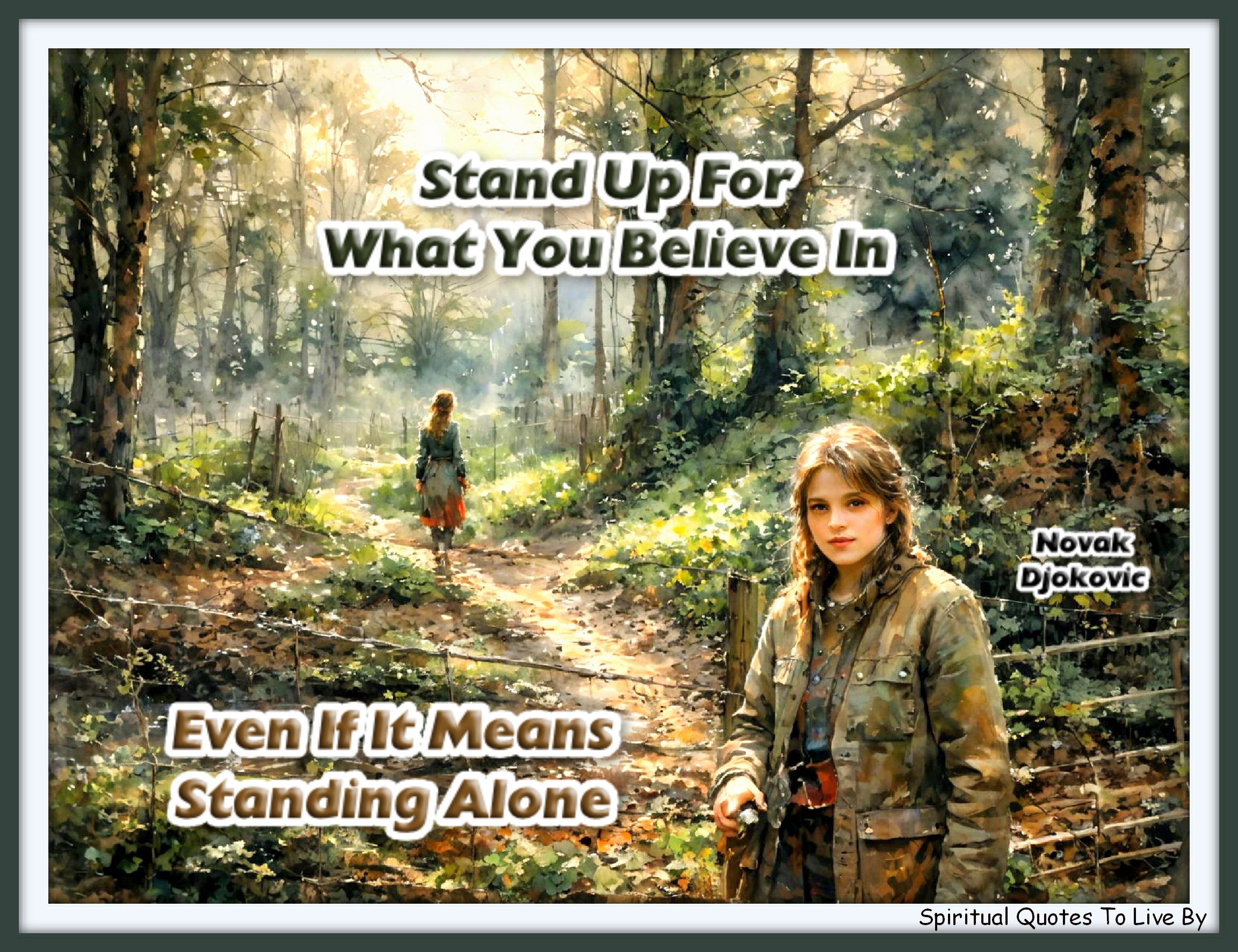 Novak Djokovic quote - Stand up for what you believe in, even if it means standing alone. - Spiritual Quotes To Live By