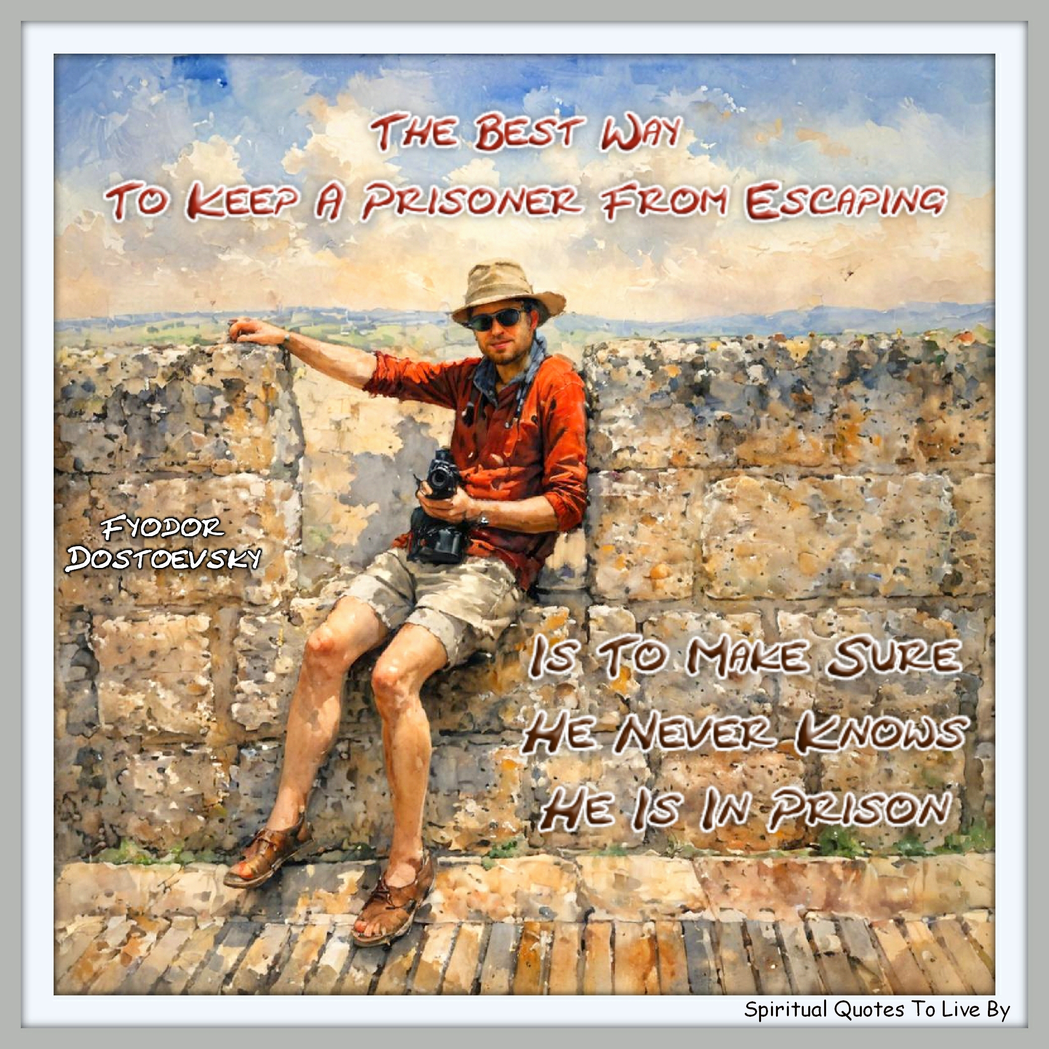 Fyodor Dostoevsky quote - The best way to keep a prisoner from escaping is to make sure he never knows he is in prison. - Spiritual Quotes To Live By