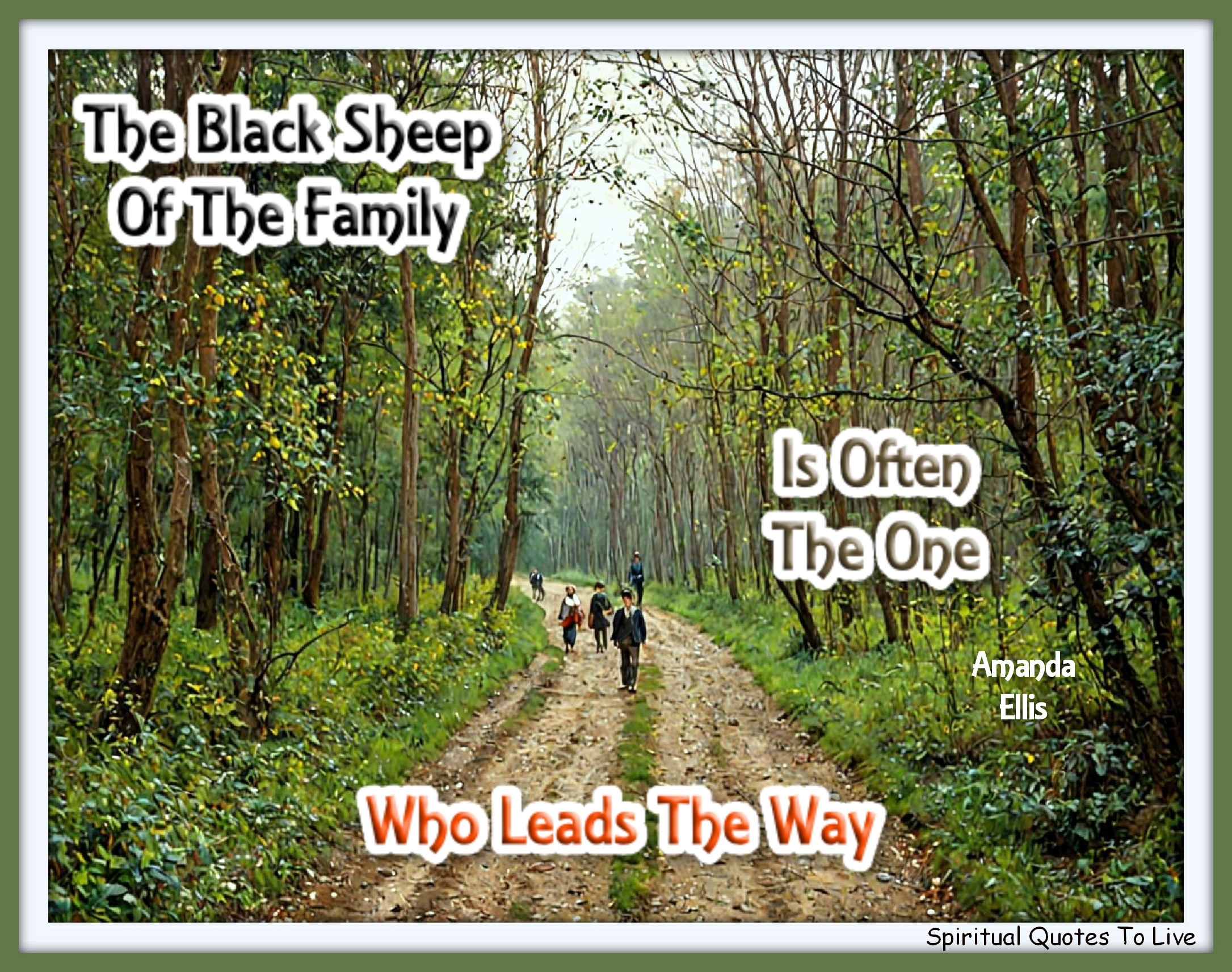 Amanda Ellis quote - The black sheep of the family is often the one who leads the way. - Spiritual Quotes To Live By