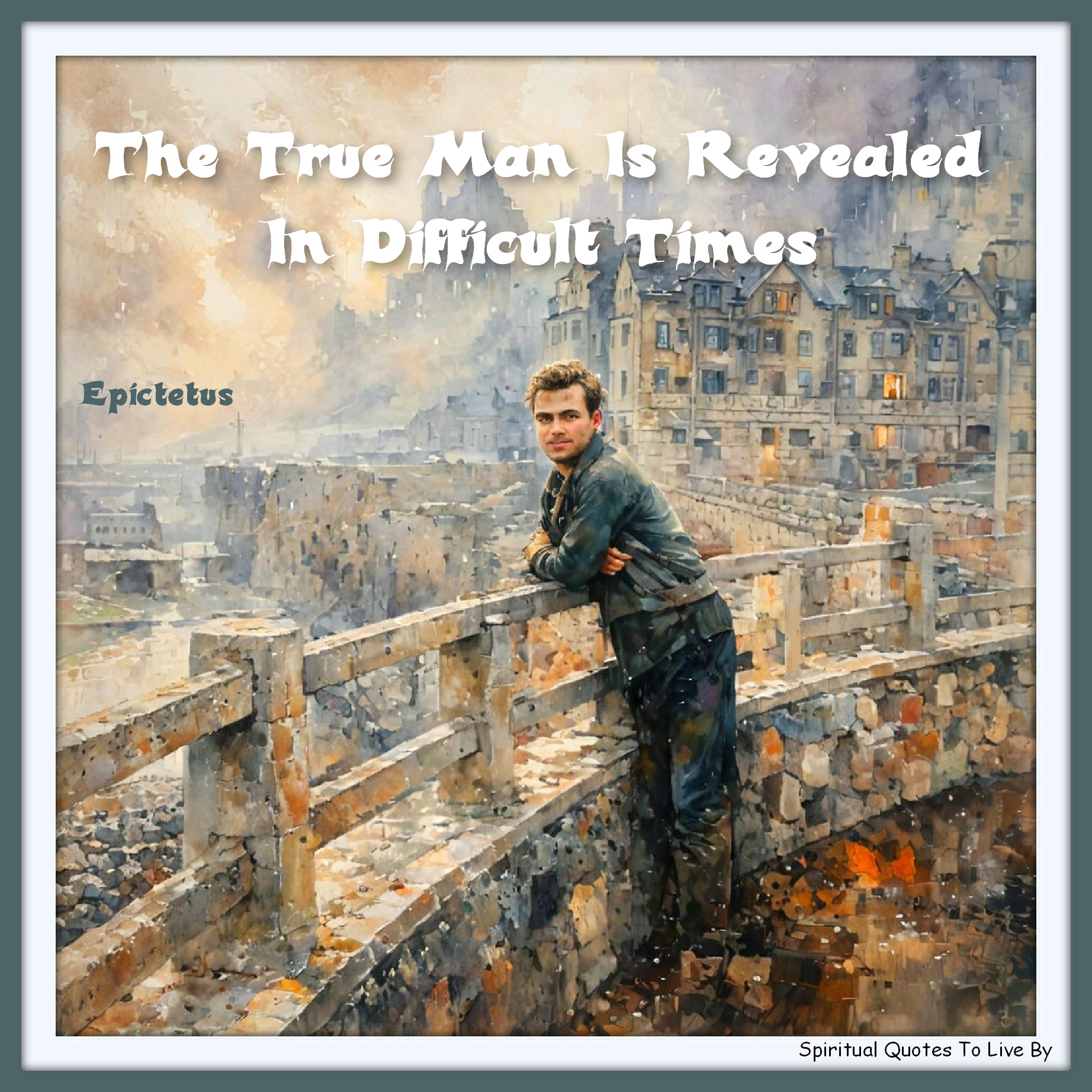Epictetus quote - The true man is revealed in difficult times. - Spiritual Quotes To Live By