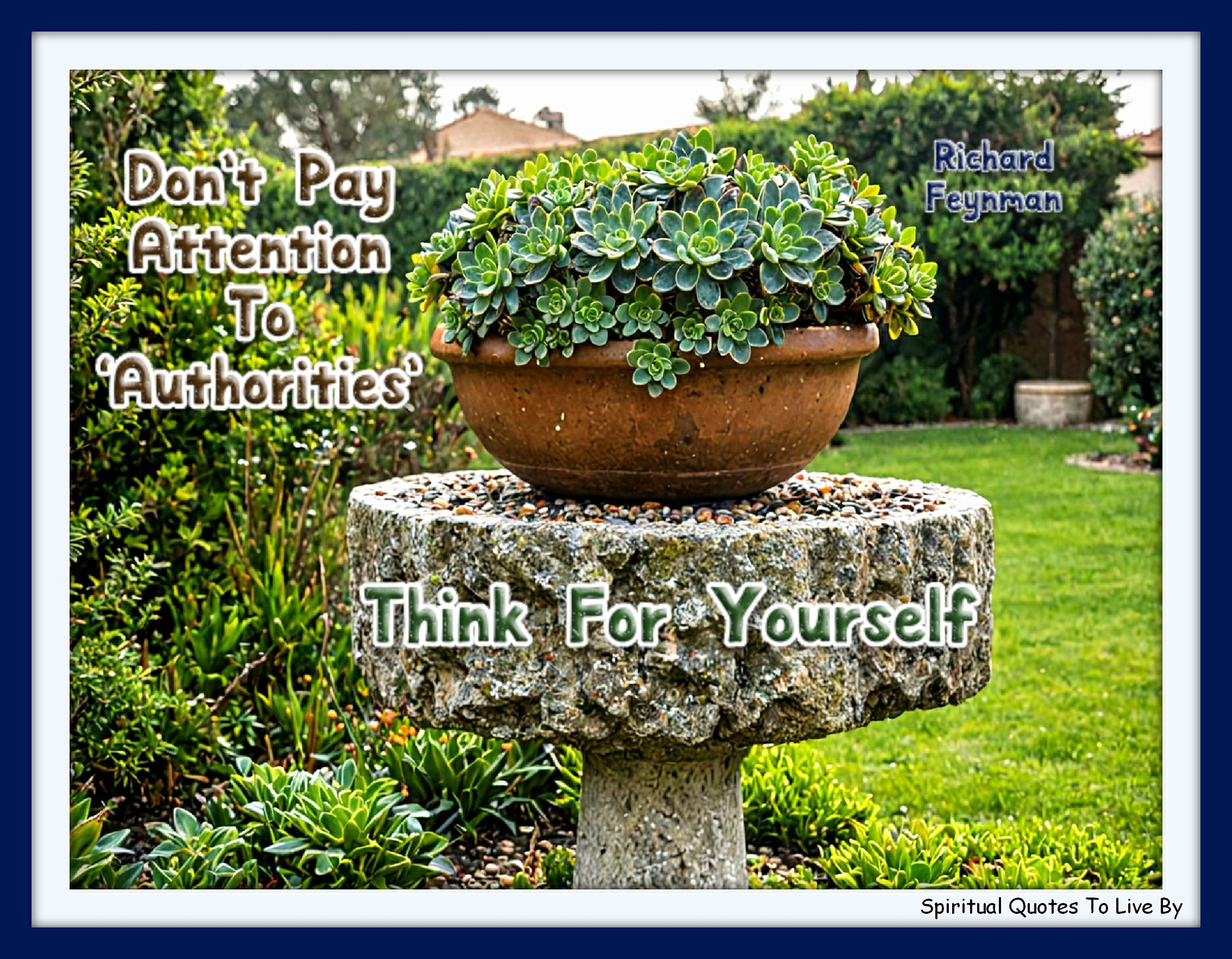 Richard Feynman quote - Don’t pay attention to ‘authorities.’ think for yourself. - Spiritual Quotes To Live By