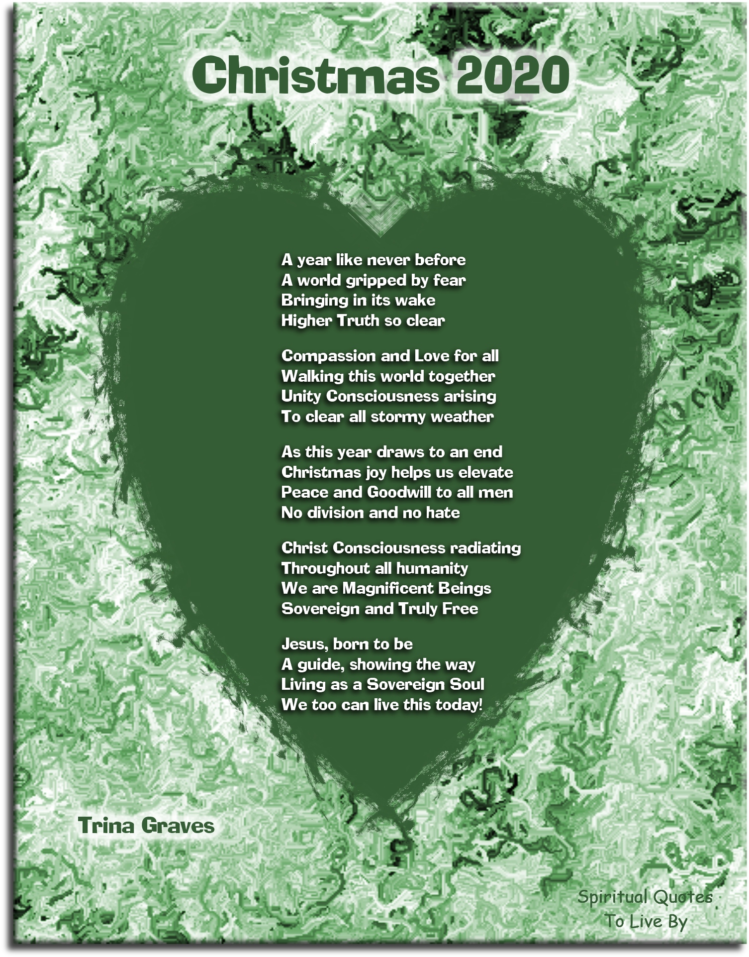 Christmas 2020 - Inspirational Christmas poem by Trina Graves - Spiritual Quotes To Live By