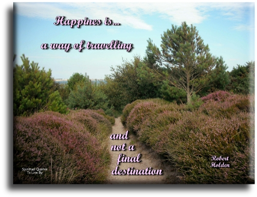Robert Holden quote - Happiness is a way of travelling and not a final destination. - Spiritual Quotes To Live By