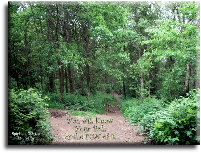 Abraham Hicks quote - You will know your path by the fun of it. - Spiritual Quotes To Live By