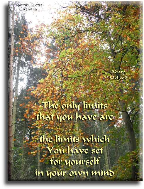 Adam McLeod quote - The only limits that you have are the limits which you have set for yourself in your own mind. - Spiritual Quotes To Live By