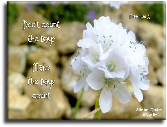 Mohammad Ali quote - Don't count the days, make the days count - Spiritual Quotes To Live By