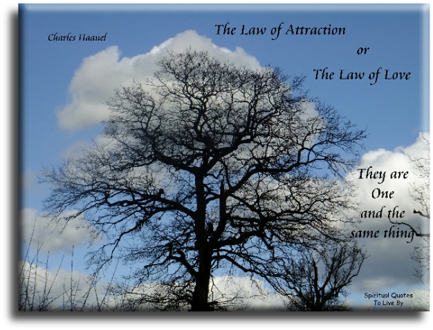Charles Haanel quote - The law of attraction or the law of love.. They are one and the same. - Spiritual Quotes To Live By