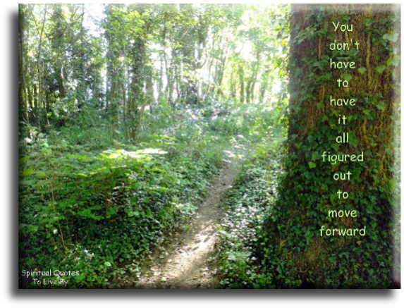 You don’t have to have it all figured out to move forward. - Spiritual Quotes To Live By