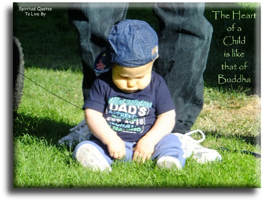 The heart of a child is like that of Buddha. - Spiritual Quotes To Live By - 2012