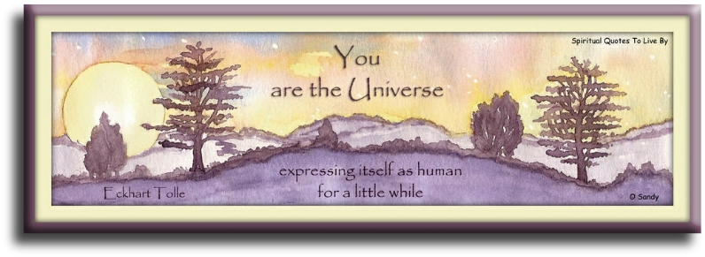 Eckhart Tolle quote - You are the universe expressing itself as human for a little while - Spiritual Quotes To Live By
