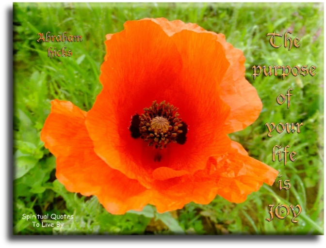 Abraham Hicks quote - The purpose of your life is joy. - Spiritual Quotes To Live By