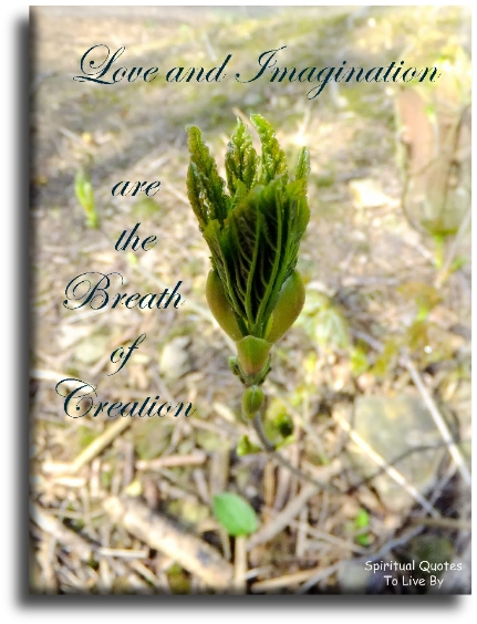 Love and imagination are the breath of creation. - Spiritual Quotes To Live By
