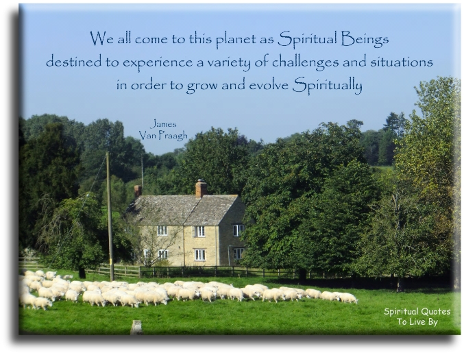 James Van Praagh quote - We all come to this planet as spiritual beings destined to experience a variety of challenges - Spiritual Quotes To Live By