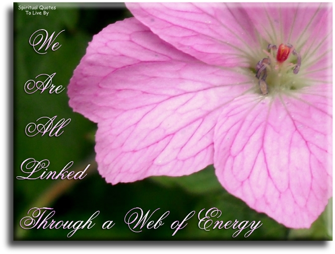 We are all linked through a web of energy - Spiritual Quotes To Live By